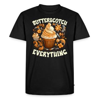 Butterscotch Sweet Caramel Food Foodie Butter - Men's Premium Organic T-Shirt - black - Front - Nico (187cm)