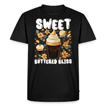 Butterscotch Sweet Caramel Food Foodie Butter - Men's Premium Organic T-Shirt - black - Front - Nico (187cm)