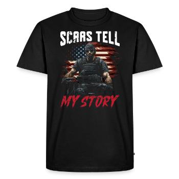 Ancien combattant handicapé militaire soldat de l’armée des États-Unis - T-shirt Premium bio Homme - noir - Devant - Nico (187cm)