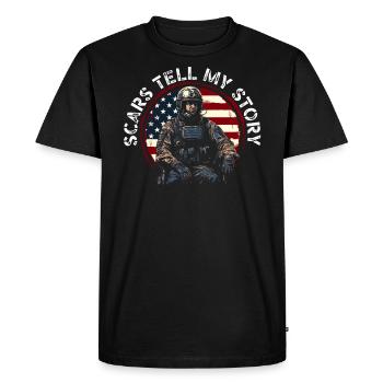 Ancien combattant handicapé militaire soldat de l’armée des États-Unis - T-shirt Premium bio Homme - noir - Devant - Nico (187cm)