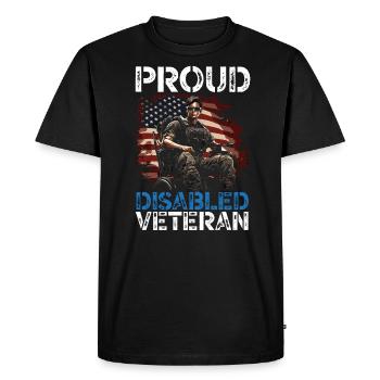 Ancien combattant handicapé militaire soldat de l’armée des États-Unis - T-shirt Premium bio Homme - noir - Devant - Nico (187cm)