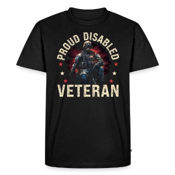 Ancien combattant handicapé militaire soldat de l’armée des États-Unis - T-shirt Premium bio Homme - noir - Devant - Nico (187cm)
