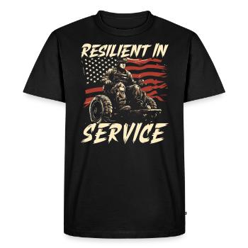 Ancien combattant handicapé militaire soldat de l’armée des États-Unis - T-shirt Premium bio Homme - noir - Devant - Nico (187cm)
