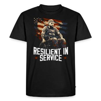 Ancien combattant handicapé militaire soldat de l’armée des États-Unis - T-shirt Premium bio Homme - noir - Devant - Nico (187cm)