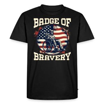 Ancien combattant handicapé militaire soldat de l’armée des États-Unis - T-shirt Premium bio Homme - noir - Devant - Nico (187cm)