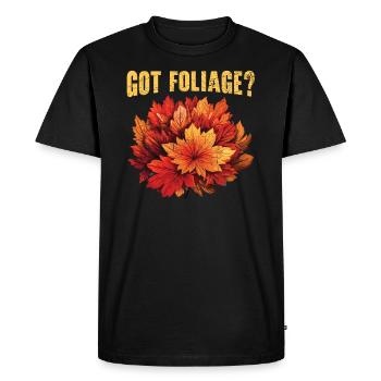 Feuille Peeping Automne Feuille Peeper Automne Feuillage - T-shirt Premium bio Homme - noir - Devant - Nico (187cm)