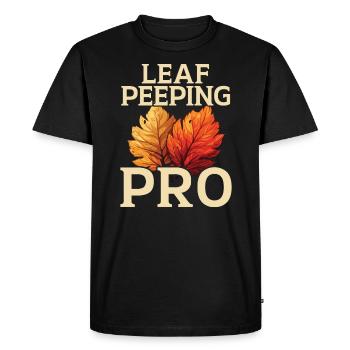 Feuille Peeping Automne Feuille Peeper Automne Feuillage - T-shirt Premium bio Homme - noir - Devant - Nico (187cm)