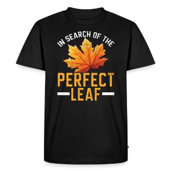 Feuille Peeping Automne Feuille Peeper Automne Feuillage - T-shirt Premium bio Homme - noir - Devant - Nico (187cm)
