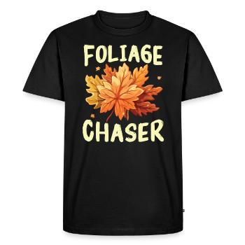 Feuille Peeping Automne Feuille Peeper Automne Feuillage - T-shirt Premium bio Homme - noir - Devant - Nico (187cm)