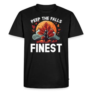 Feuille Peeping Automne Feuille Peeper Automne Feuillage - T-shirt Premium bio Homme - noir - Devant - Nico (187cm)