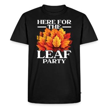 Feuille Peeping Automne Feuille Peeper Automne Feuillage - T-shirt Premium bio Homme - noir - Devant - Nico (187cm)