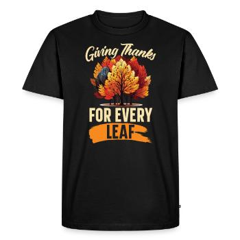 Feuille Peeping Automne Feuille Peeper Automne Feuillage - T-shirt Premium bio Homme - noir - Devant - Nico (187cm)