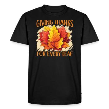 Feuille Peeping Automne Feuille Peeper Automne Feuillage - T-shirt Premium bio Homme - noir - Devant - Nico (187cm)