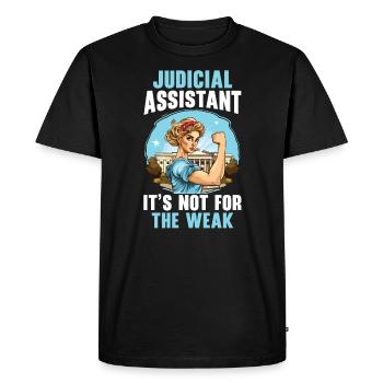 Assistant(e) judiciaire(ve) Droit Droit Juge de salle d’audience - T-shirt Premium bio Homme - noir - Devant - Nico (187cm)