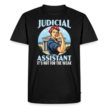 Assistant(e) judiciaire(ve) Droit Droit Juge de salle d’audience - T-shirt Premium bio Homme - noir - Devant - Nico (187cm)