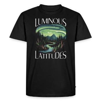 Aurore boréale ciel étoilé Nature lumière affichage - T-shirt Premium bio Homme - noir - Devant - Nico (187cm)