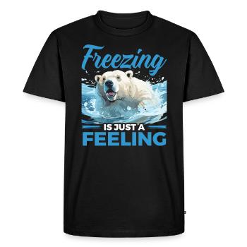 Polar Bear Plunge Icy Water Polar Plunge - Men's Premium Organic T-Shirt - black - Front - Nico (187cm)