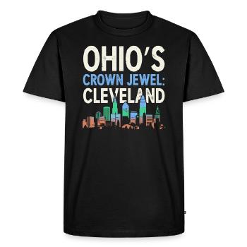 Cleveland State Ohio USA America United States - Men's Premium Organic T-Shirt - black - Front - Nico (187cm)