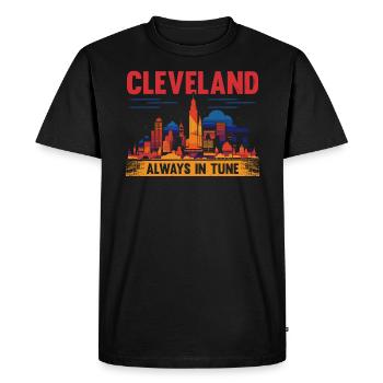Cleveland State Ohio USA America United States - Men's Premium Organic T-Shirt - black - Front - Nico (187cm)