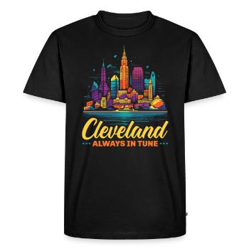 Cleveland State Ohio USA America United States - Men's Premium Organic T-Shirt - black - Front - Nico (187cm)
