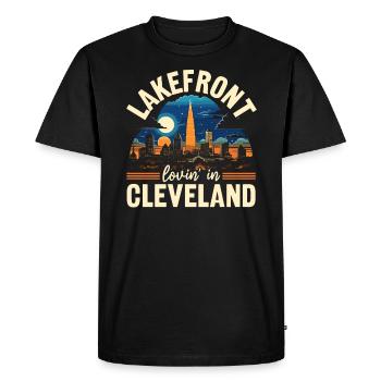 Cleveland State Ohio USA America United States - Men's Premium Organic T-Shirt - black - Front - Nico (187cm)