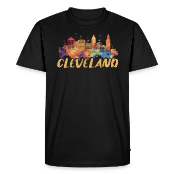 Cleveland State Ohio USA America United States - Men's Premium Organic T-Shirt - black - Front - Nico (187cm)