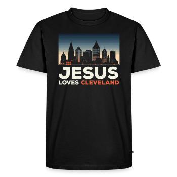 Cleveland State Ohio USA America United States - Men's Premium Organic T-Shirt - black - Front - Nico (187cm)