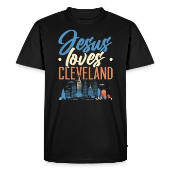 Cleveland State Ohio USA America United States - Men's Premium Organic T-Shirt - black - Front - Nico (187cm)