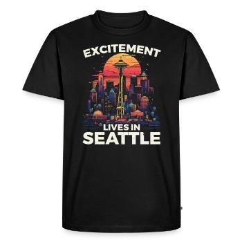 État de Seattle, Washington, États-Unis, États-Unis - T-shirt Premium bio Homme - noir - Devant - Nico (187cm)