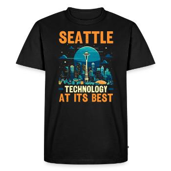 État de Seattle, Washington, États-Unis, États-Unis - T-shirt Premium bio Homme - noir - Devant - Nico (187cm)