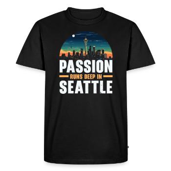 État de Seattle, Washington, États-Unis, États-Unis - T-shirt Premium bio Homme - noir - Devant - Nico (187cm)