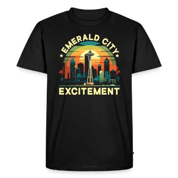 État de Seattle, Washington, États-Unis, États-Unis - T-shirt Premium bio Homme - noir - Devant - Nico (187cm)
