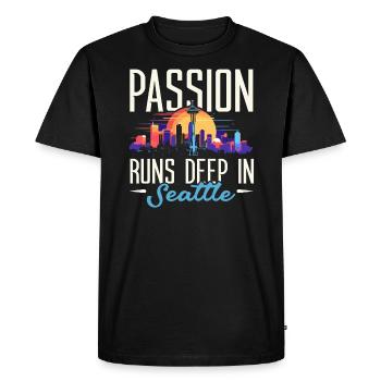 État de Seattle, Washington, États-Unis, États-Unis - T-shirt Premium bio Homme - noir - Devant - Nico (187cm)