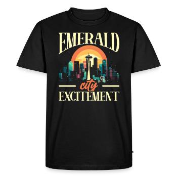 État de Seattle, Washington, États-Unis, États-Unis - T-shirt Premium bio Homme - noir - Devant - Nico (187cm)