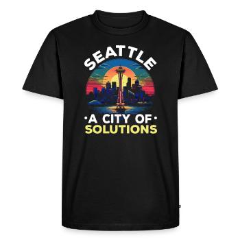 État de Seattle, Washington, États-Unis, États-Unis - T-shirt Premium bio Homme - noir - Devant - Nico (187cm)