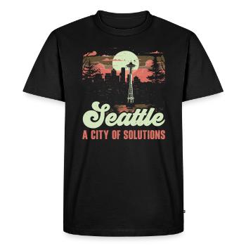 État de Seattle, Washington, États-Unis, États-Unis - T-shirt Premium bio Homme - noir - Devant - Nico (187cm)