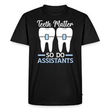 Emploi d’assistant orthodontique Dentiste dentaire - T-shirt Premium bio Homme - noir - Devant - Nico (187cm)