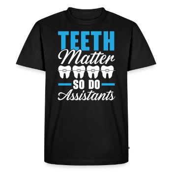 Emploi d’assistant orthodontique Dentiste dentaire - T-shirt Premium bio Homme - noir - Devant - Nico (187cm)