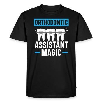 Emploi d’assistant orthodontique Dentiste dentaire - T-shirt Premium bio Homme - noir - Devant - Nico (187cm)