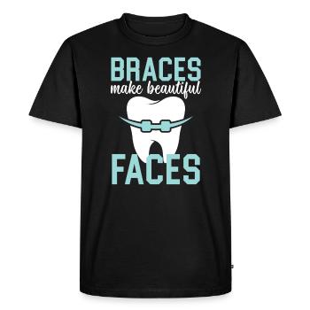 Emploi d’assistant orthodontique Dentiste dentaire - T-shirt Premium bio Homme - noir - Devant - Nico (187cm)