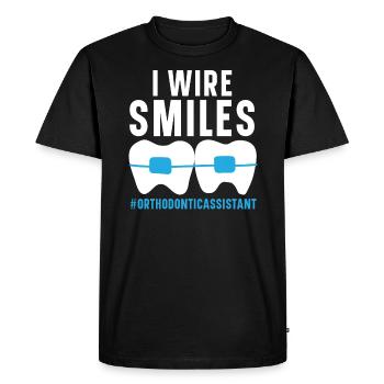 Emploi d’assistant orthodontique Dentiste dentaire - T-shirt Premium bio Homme - noir - Devant - Nico (187cm)