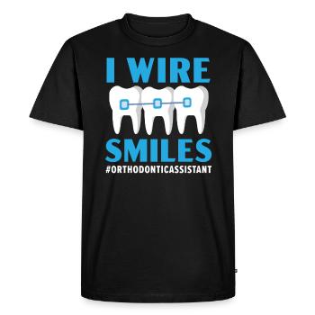 Emploi d’assistant orthodontique Dentiste dentaire - T-shirt Premium bio Homme - noir - Devant - Nico (187cm)