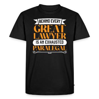 Assistante juridique Profession d’étudiante en droit Parajuriste - T-shirt Premium bio Homme - noir - Devant - Nico (187cm)