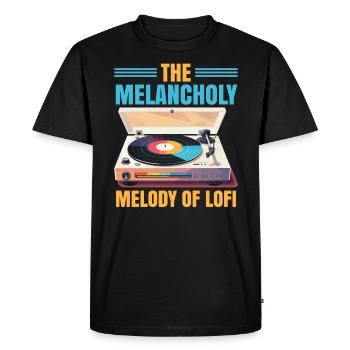 Lofi Mélomane Basse Fidélité Esthétique Japonaise - T-shirt Premium bio Homme - noir - Devant - Nico (187cm)