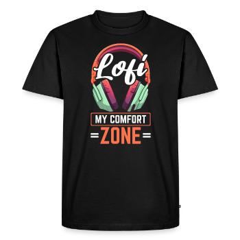 Lofi Mélomane Basse Fidélité Esthétique Japonaise - T-shirt Premium bio Homme - noir - Devant - Nico (187cm)