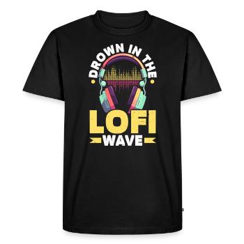 Lofi Mélomane Basse Fidélité Esthétique Japonaise - T-shirt Premium bio Homme - noir - Devant - Nico (187cm)