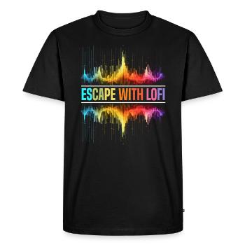 Lofi Mélomane Basse Fidélité Esthétique Japonaise - T-shirt Premium bio Homme - noir - Devant - Nico (187cm)