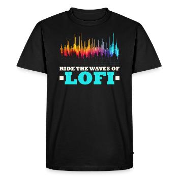 Lofi Mélomane Basse Fidélité Esthétique Japonaise - T-shirt Premium bio Homme - noir - Devant - Nico (187cm)