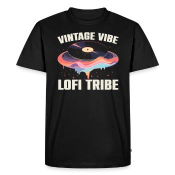 Lofi Mélomane Basse Fidélité Esthétique Japonaise - T-shirt Premium bio Homme - noir - Devant - Nico (187cm)