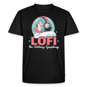 Lofi Mélomane Basse Fidélité Esthétique Japonaise - T-shirt Premium bio Homme - noir - Devant - Nico (187cm)